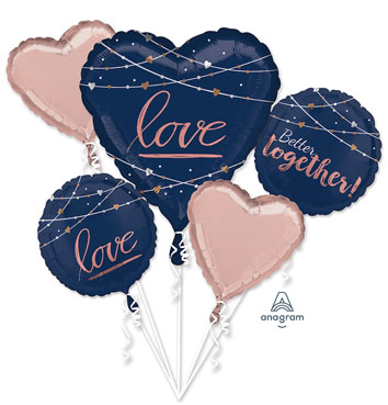 Love Navy Wedding Balloon Bouquet Love Navy Wedding Balloon Bouquet